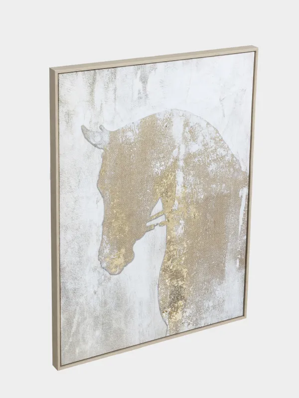 Жақтаудағы сурет, 93х62 см, Кенеп, Жылқы, Minimalist, image-1