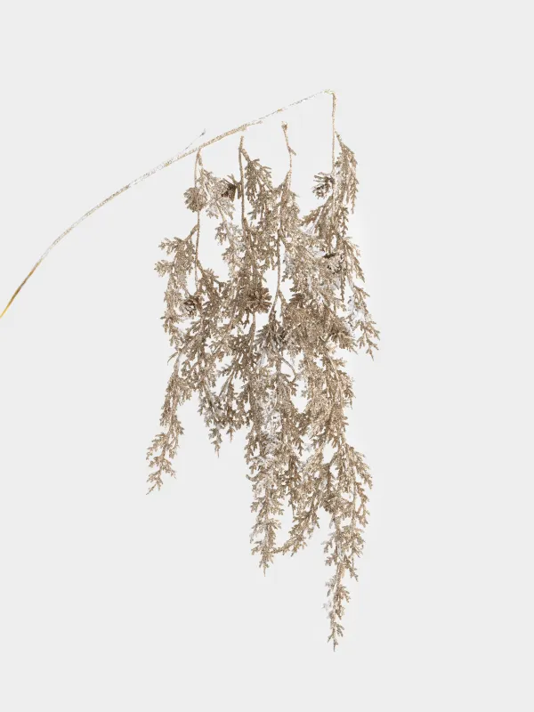 Ветка декоративная, 60 см, пластик/металл, Conifer champagne, image-4