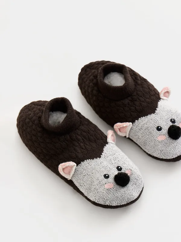 Әйелдер шұлықтары, үйге арналған, өлшемі 36-38, акрил/шерпа, қоңыр, Кірпі, Funny warm, image-4