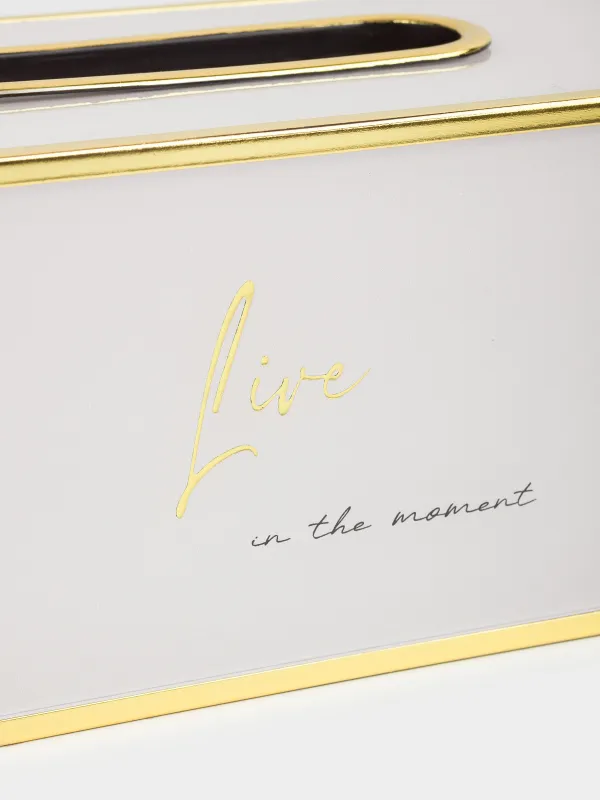 Қағаз майлықтарға арналған қорап, 24х13 см, пластик/шыны, сүт-алтын түстес, Live, Fardella, image-4