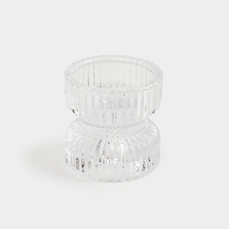 Подсвечник, 6x7 см, для тонкой/чайной свечи, стекло, Ribedic, image-1