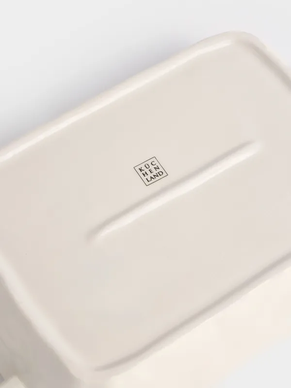 Пісіруге арналған ыдыс, 31х20 см, керамика, тікбұрыш, сүт түстес, Crumple kitchen, image-4