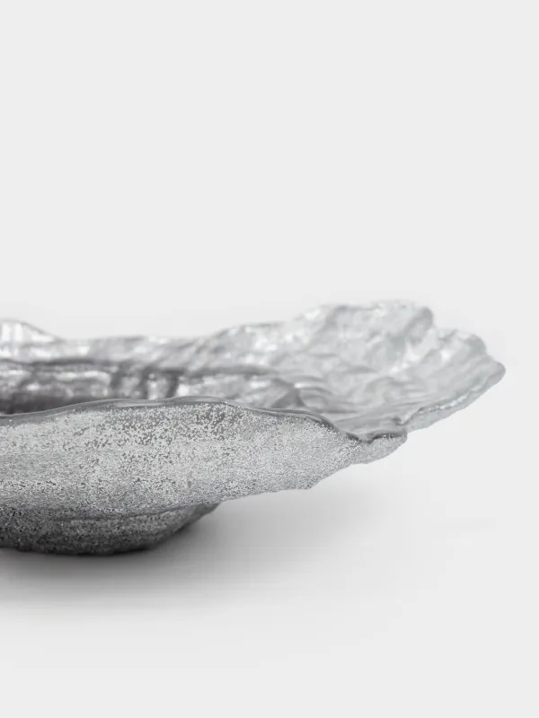 Ыдыс, 23х17х5 см, шыны, күміс түстес және сұр градиент, Устрица, Shellfish, image-3