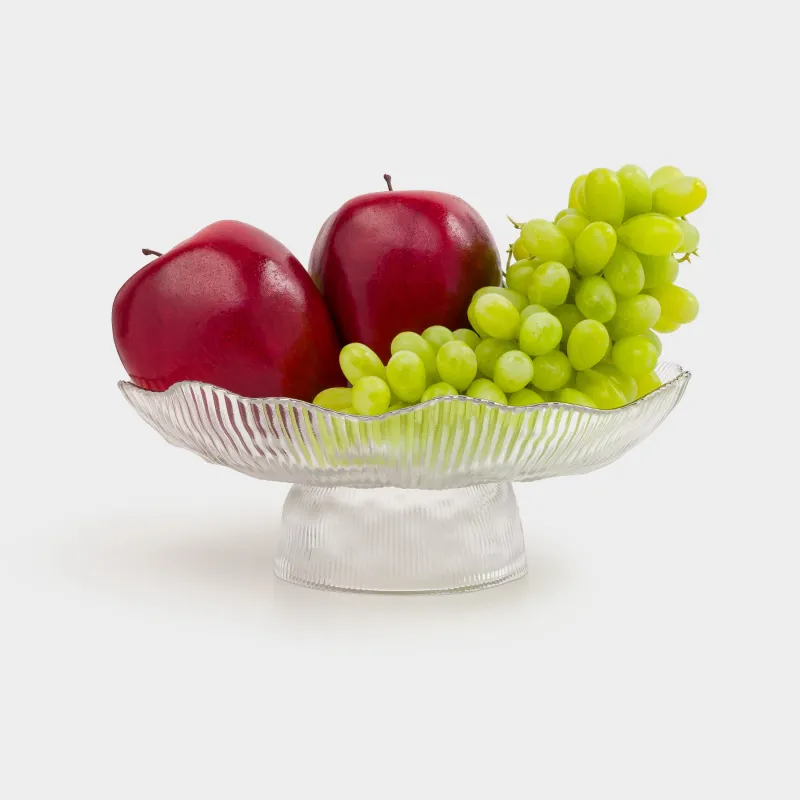 Ыдыс, аяқты, 23х9 см, шыны Р, күміс жиектері бар, Argos silver, image-5