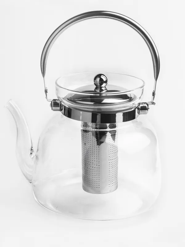 Чайник, 2,8 л, с ситом для заваривания, стекло Б/сталь, Classic, image-0