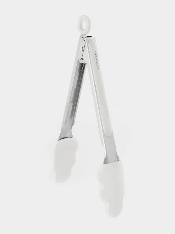 Щипцы кухонные, 27 см, силикон/сталь, молочные, Assist, image-0