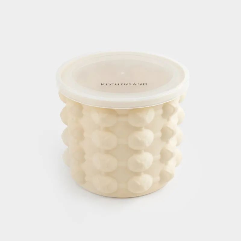 Мұзға арналған қалып, 11х10 см, 40 бөлім, қақпағы бар, силикон/пластик, сүт түстес, Soft kitchen