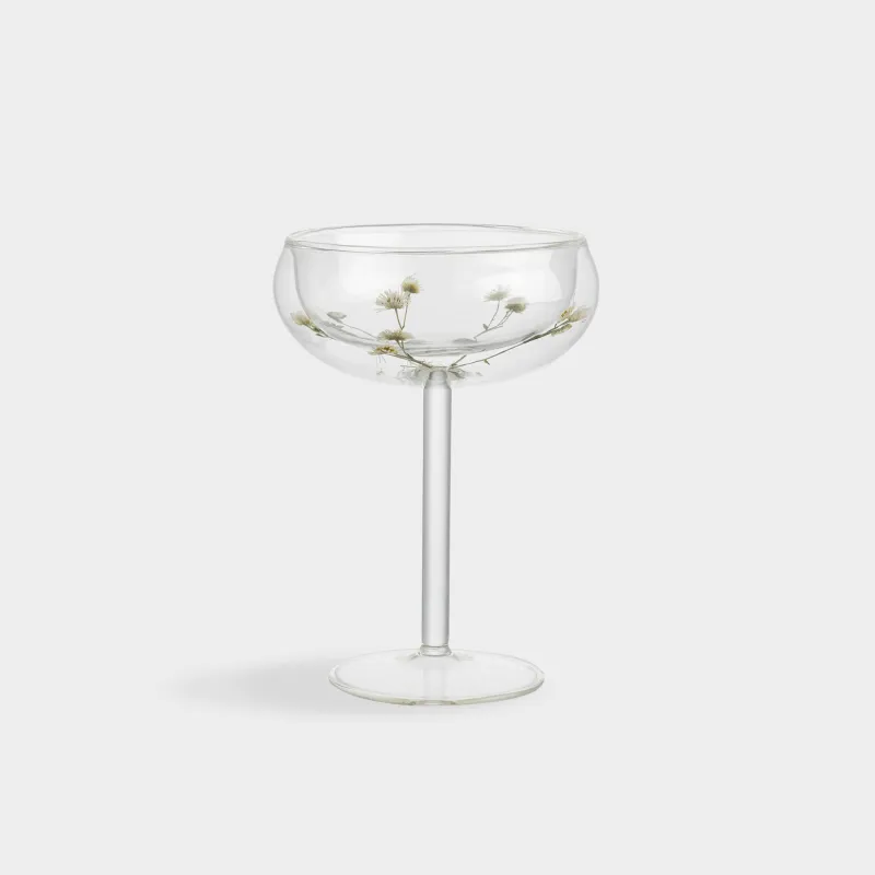 Шампан бокалы, 180 мл, шыны Б, ішінде кептірілген гүлдері бар, Air decor
