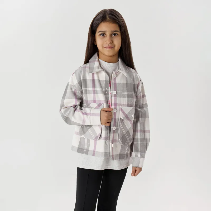 Рубашка детская, молочно-лиловая, Madlen