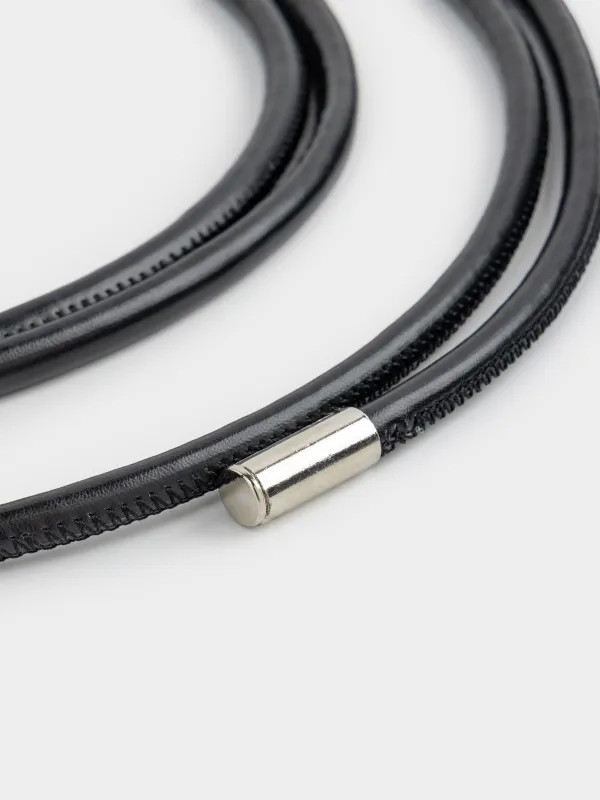 Ремень женский, единый размер, полиуретан, черный, Шнур, Cord, image-1