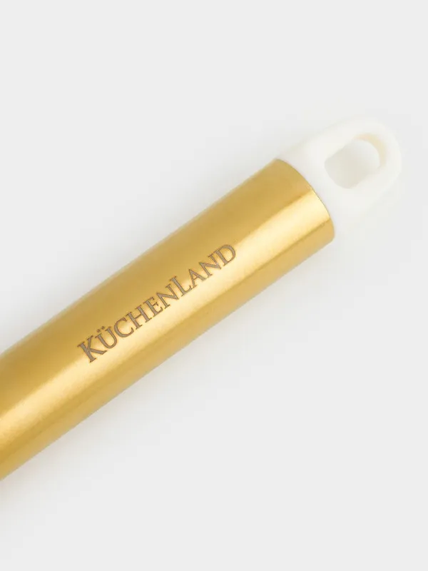 Лопатка-шпатель, 33 см, силикон/сталь, молочная, Bello gold, image-3