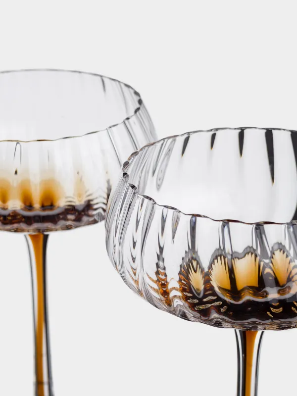 Бокал-креманка для шампанского, 270 мл, 2 шт, стекло, коричневый градиент, Felino, image-2