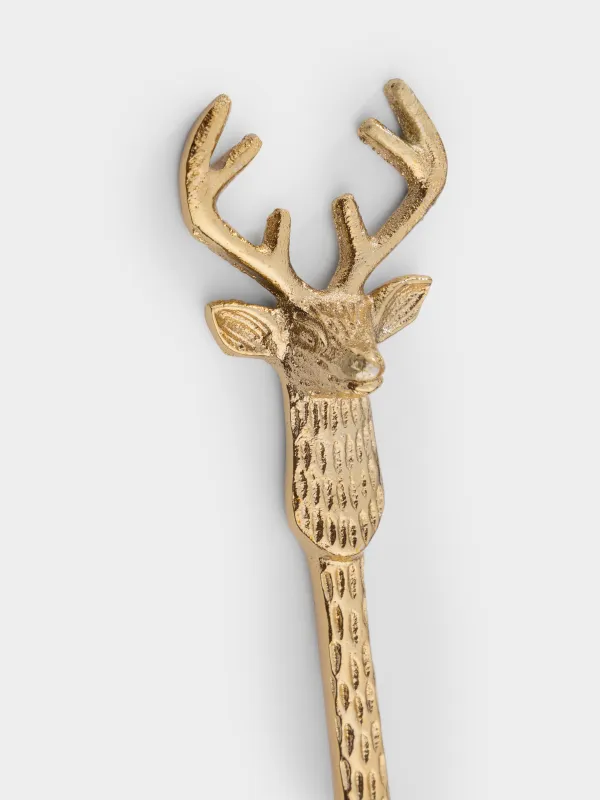 Приборы для сервировки салата, 26 см, 2 пр, ложка/вилка, металл, золотистые, Олени, Arctic deer, image-2