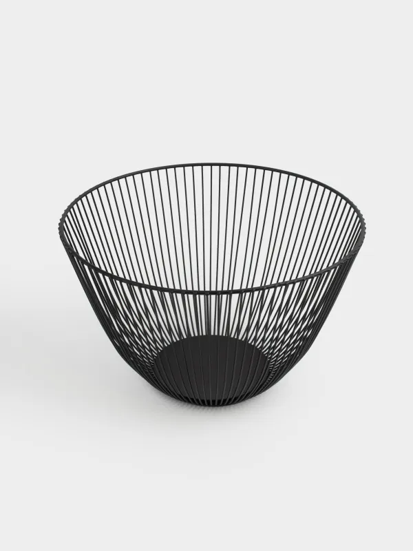 Жеміс себеті, 25 см, металл, қара, Twist black, image-1