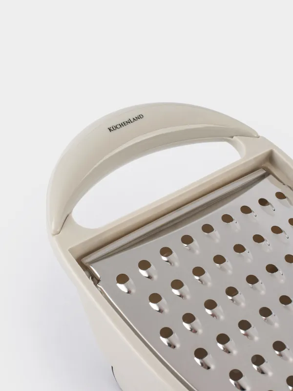 Терка, 26 см, с контейнером, сталь/пластик, светло-серая, Assist, image-1