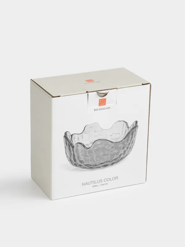 Пиала, 13х6 см, стекло, серая, Nautilus color, image-4