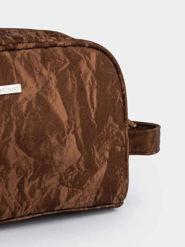 Косметикалық сөмке, 23х16 см, полиуретан, қоңыр, Krush, image-3