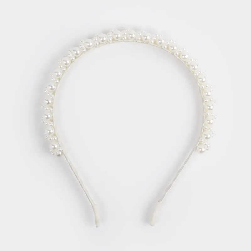 Тоғыншақ, 13х16 см, пластик/металл, сүт түстес, моншақтар, Hairstyle