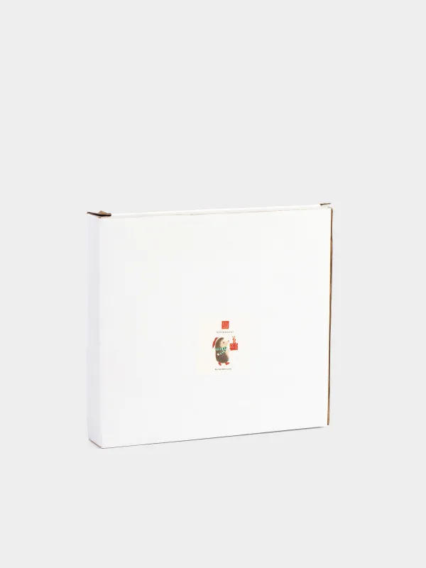 Тіскебасар тәрелкесі, 21 см, керамика, ақ, Сыйлықтары бар кірпілер, Hedgehog christmas, image-5