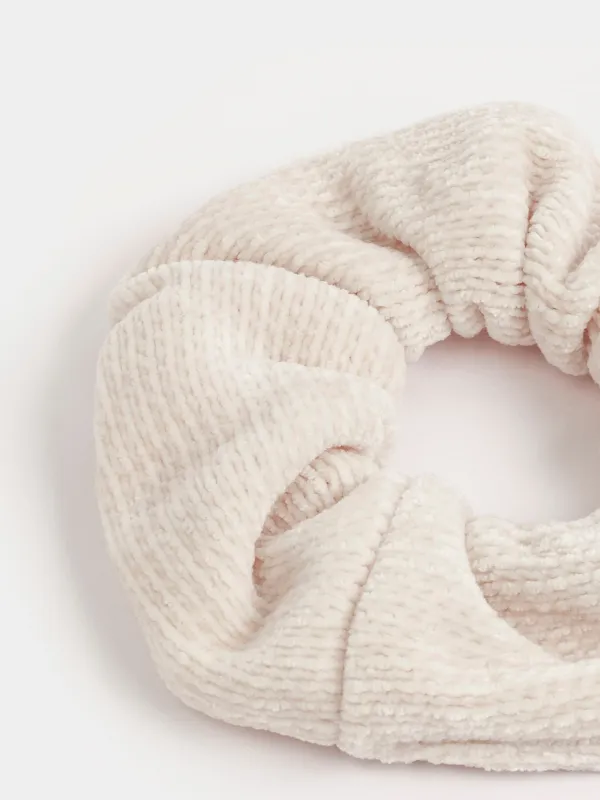 Резинка для волос, 10 см, вельвет, бежевая, Hair velvet, image-2