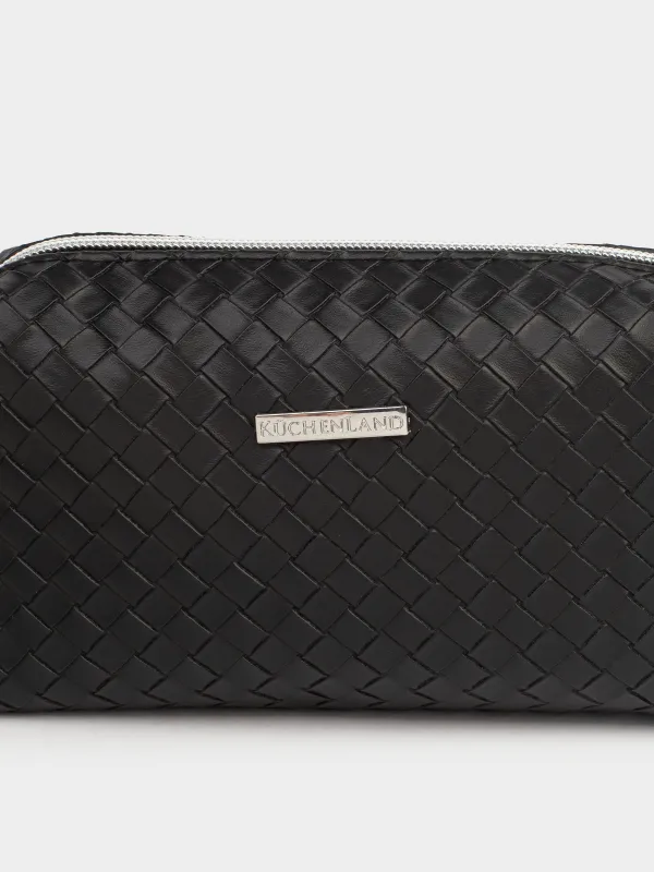 Косметичка, 18х11 см, полиуретан, черная, Sennit, image-2