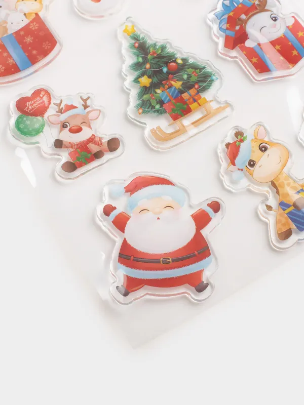 Жапсырмалар жинағы, 15х20 см, қайта пайдалануға болады, термопластик, Шырша, Christmas decal, image-2