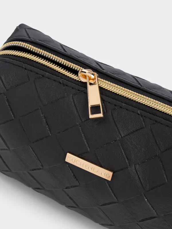 Косметикалық сөмке, 20х10 см, полиуретан, қара, Sennit, image-4