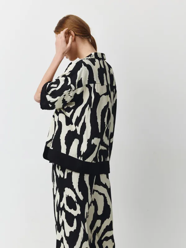 Әйелдер жейдесі, өлшемі S, қысқа жеңді, вискоза/полиэстер К, ақ және қара, Emarita, image-3