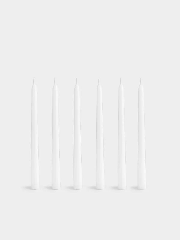 Хош иісті шам, 26 см, 6 дана, жіңішке, жаңа хош иіс, Luxury white, image-0