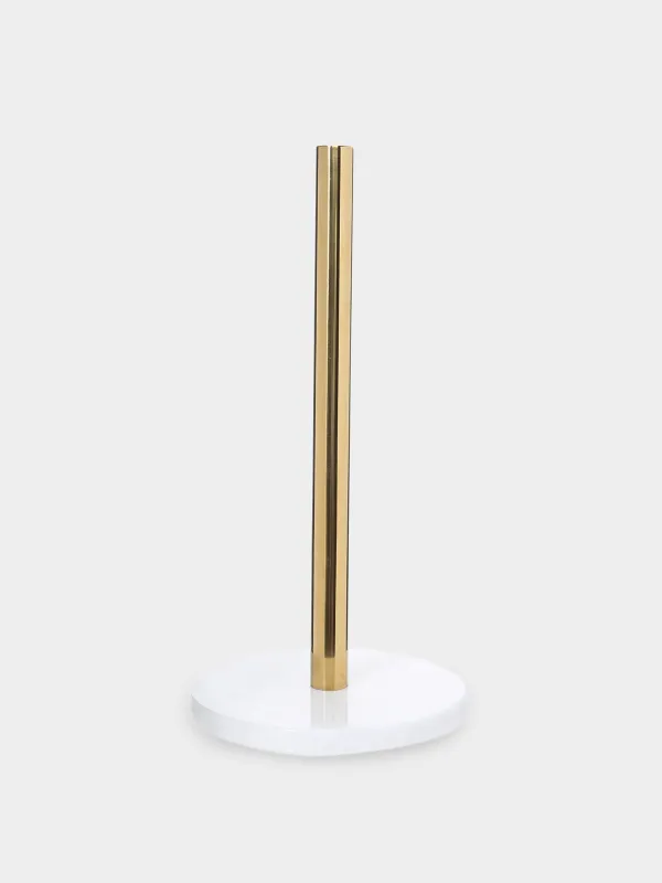 Қағаз сүлгі ұстағыш, 32 см, Болат / мәрмәр, алтын ақ, классикалық мәрмәр, image-0