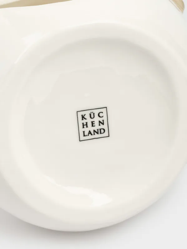 Кәмпит ыдысы, 21х16 см, фарфор P, ақ және сарғылт-қоңыр, Қалпақ пен шарф таққан аққала, Snowy, image-3