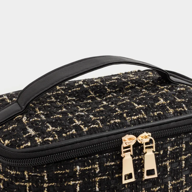 Косметичка, 20x15 см, с ручкой, твид, черная, Wenal, image-7