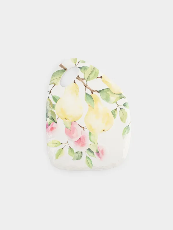 Ыстық тұғыры, 18х24 см, керамика/тығын, ақ, Алмұрт және шабдалы, Crumple print, image-0