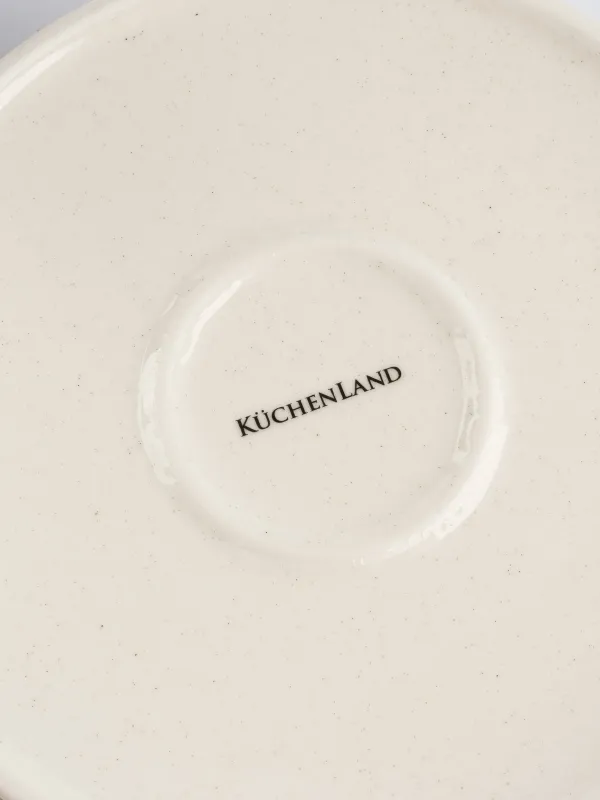 Жеміс ыдысы, 22 см, тұтқасы бар, керамика/полиуретан, ақ, дақты, Speckled font, image-3