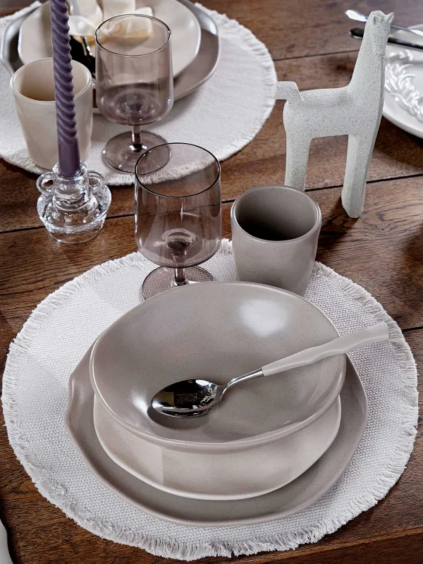 Салат ыдысы, 22х6 см, мл, керамика, сарғылт-қоңыр, Мыжылған әсер, Crumple creme, image-6