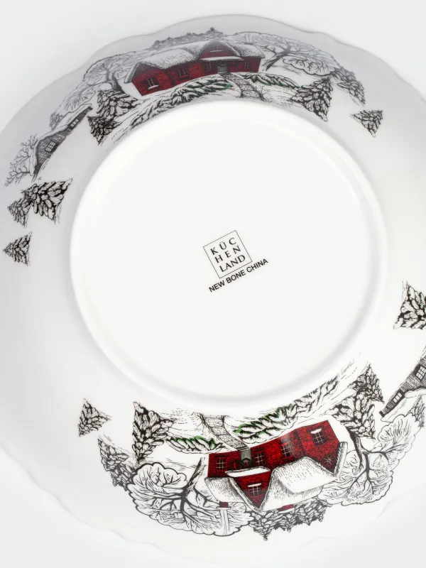 Салат ыдысы, 23х6 см, 1,2 л, фарфор N, ақ, Ормандағы үй,  Forest house, image-4