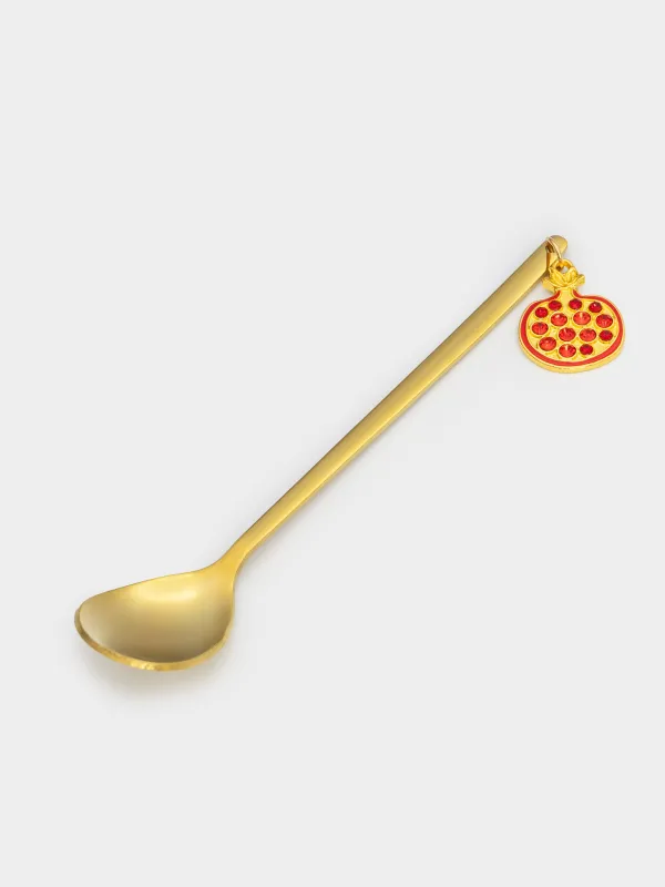 Десерт қасығы, 14 см, 2 дана, болат, алтын, Анар және апельсин, Garnet gold, image-1