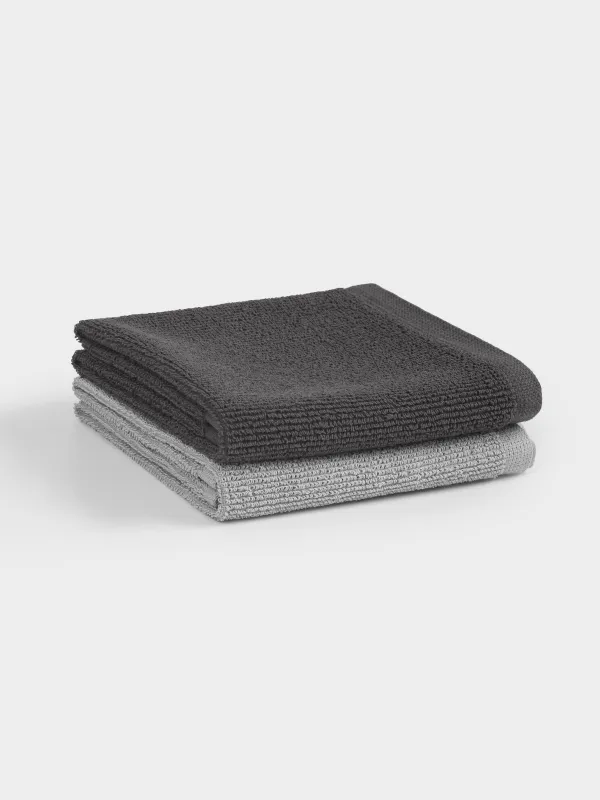 Асүйлік сүлгі, 30х60 см, 2 дана, мақта/полиэстер, қою сұр/ақшыл сұр, Mong, image-1