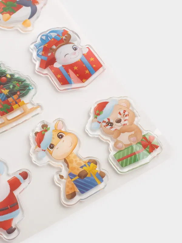 Жапсырмалар жинағы, 15х20 см, қайта пайдалануға болады, термопластик, Шырша, Christmas decal, image-1