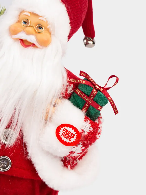 Изделие декоративное, 30 см, музыкальное, анимированное, пластик/полиэстер, Санта, Magic time, image-4