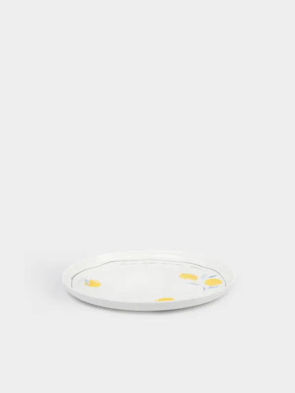 Тіскебасар тәрелкесі, 24 см, фарфор F, ақ, лимондар, Sicily, image-1