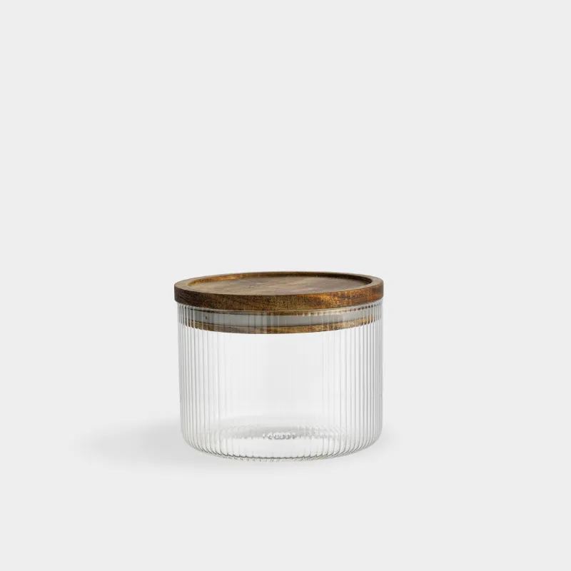 Сусымалы өнімдерге арналған құты, 500 мл, шыны Б/ағаш, Ravi wood