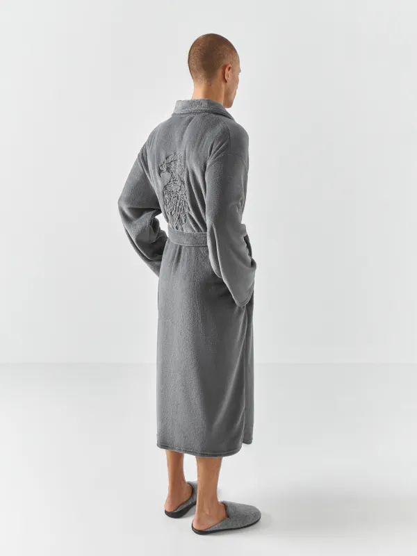 Халат мужской, домашний, темно-серый, Орел, Jevon, image-4