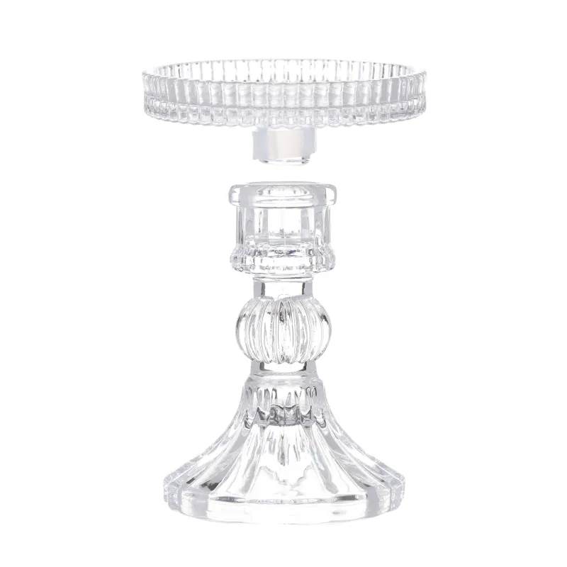 Шамдал, 12 см, цилиндрлік/жіңішке майшамға арналған, аяғы бар, жиналмалы, шыны Р, Ribby, image-2