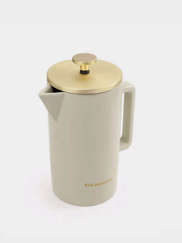 Френч-пресс, 700 мл, керамика/болат, сарғыш-алтын, Latte, image-1