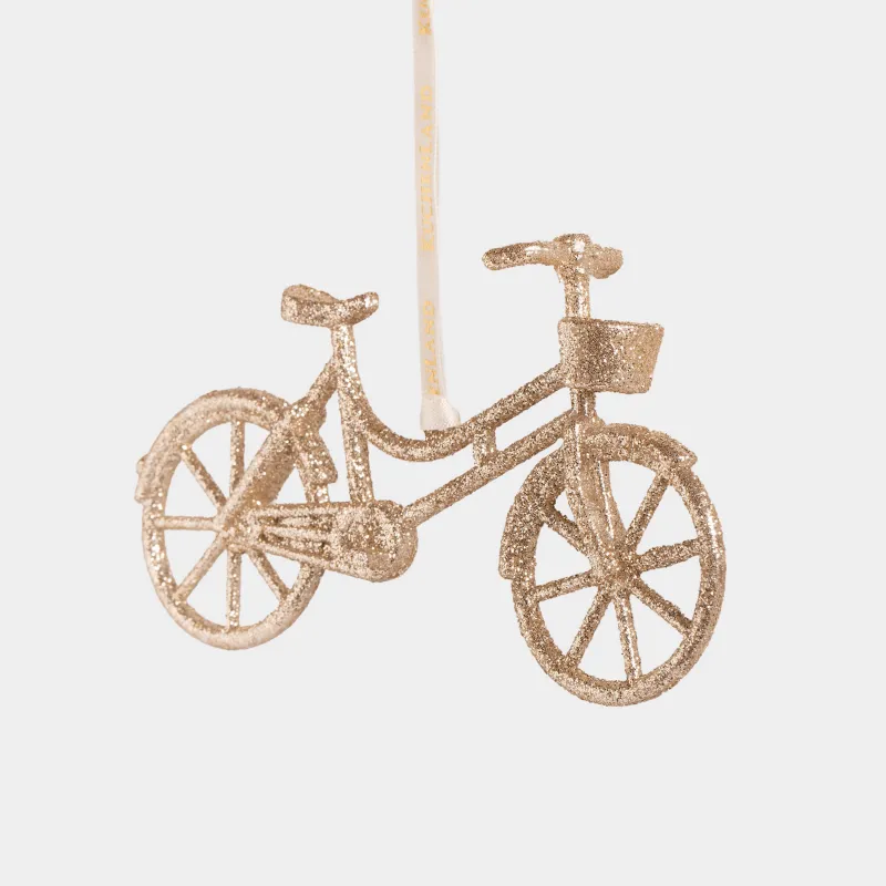 Шырша ойыншығы, 13 см, акрил, жылтырақтары бар, шампан, Велосипед, Figure sparkle