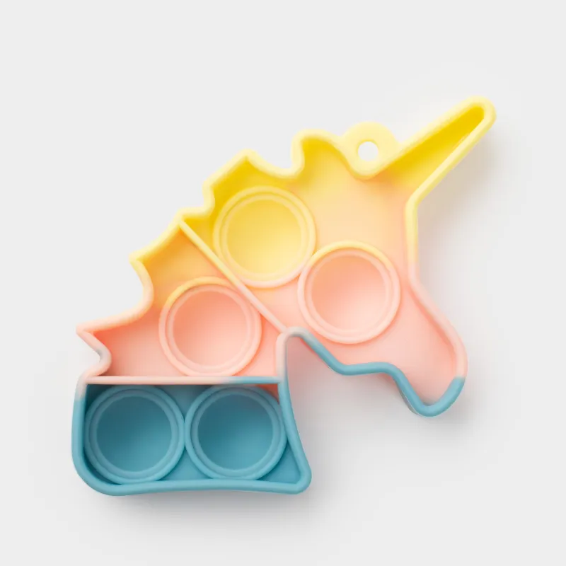 Ойыншық-антистресс Pop-it, 10х6 см, силикон, көк-жасыл, Бір мүйізді, Pop-it, image-1