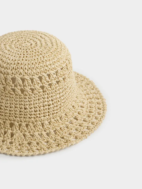 Әйелдер панамасы, 57 см, бірыңғай өлшем, целлюлоза, сарғылт-қоңыр, Banjo, image-1