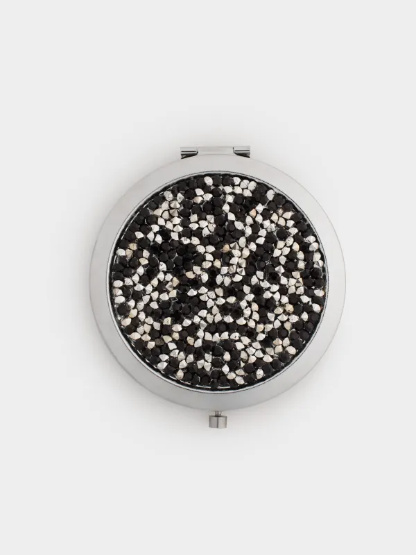 Қалта айнасы, 7 см, екі жақты, болат, күміс түстес, Қара жылтыр, Actress, image-3