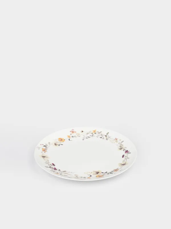 Түскі ас тәрелкесі, 27 см, фарфор N, ақ, Сары гүлдер, Floweri, image-1